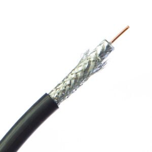 Shielded RG6 Coaxial Cable Black 18 AWG, Solid CCS  100m
