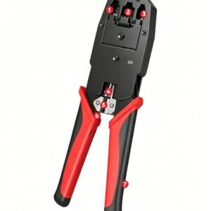3 in 1 Modular Crimping Tool, RJ45, RJ11, RJ12, Cat5E/ Cat6 Cable Cutter Pliers & Cable Punch Down Cutter Tool Stripper